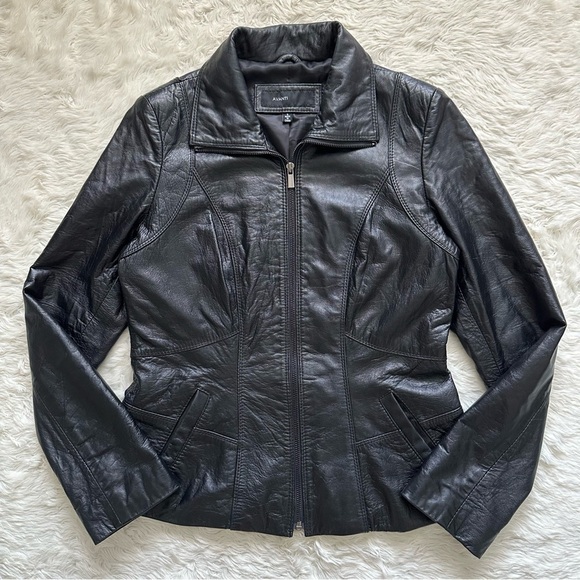 Avanti Jacket Genuine Leather Full Zip Up Collared Vintage Black S - Picture 1 of 12